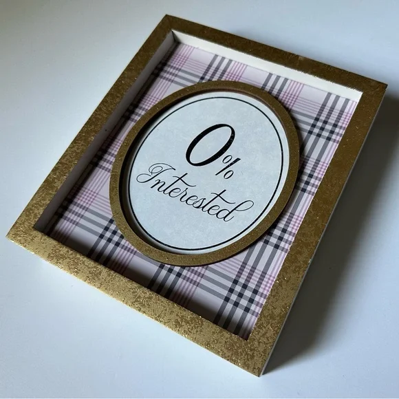 Brand NEW Zero Interest Plaid Frame Wall Art Fun Decor - Picture 2 of 5